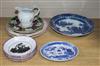 Ten pieces of 19th century pottery and porcelain to include Masons two Sunday School dishes etc                                        