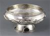 A decorative silver footed bowl after a 1938 design by Omar Ramsden, London 1975, Maker: Rodney C. Pettit, 28.5 oz.                    