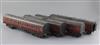 Four scratchbuilt LMS coaches - no's.368, 347, red non corridor, no.312 kitchen car and baggage van                                    