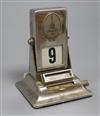 A Russian chrome deco desk calendar height 10cm                                                                                        