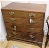 A four drawer George III caddy moulded top chest of drawers, marked on back Capt. Abbitson, 11th Royal Dragoon W.85cm                  