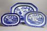 A graduated set of three Chinese Export blue and white meat dishes, Jiaqing, 38cm                                                                                                                                           