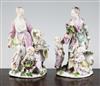 Two Meissen chinoiserie figural groups, circa 1750, height 16cm, restorations