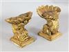 A pair of Venetian carved giltwood grotto stools, W.1ft 6in. H.1ft 7in.                                                                