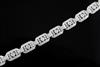 An Art Deco style 18ct white gold and diamond set octagonal link bracelet, 18.5cm.                                                     