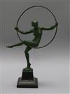 A small spelter figure of a hoop girl, signed Briand overall height 30cm                                                               