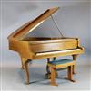 A Bluthner walnut cased boudoir grand piano, W.4ft 10in.                                                                               