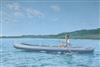 John Crosfield, oil on canvas, Canoeist on a lake, signed and dated '74, 60 x 91cm. unframed                                           