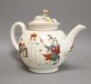 A Worcester teapot and cover painted with Oriental figures in various pursuits, c.1770, height 13cm                                                                                                                         