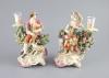 A pair of Chelsea Derby musician candlestick figures, c.1770, 22.5 cm high                                                                                                                                                  