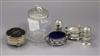 A group of small silver including a silver and tortoiseshell trinket box and condiments etc.                                           