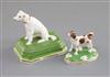 Two Chamberlains Worcester porcelain figures of a pointer c.1849 and a foxhound, c.1820-40, L. 5.1cm and 7.5cm                         