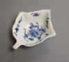 A Worcester leaf shaped pickle dish, with rose pattern, c.1758, length 10cm                                                                                                                                                 