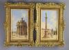 Antoinetta Brandeis (Italian, 1849-1926), Piazza San Domenico, Bologna & Triumphal Arch, pair of oils on board, 24 x 12.75cm                                                                                                