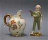 A Royal Worcester 'The Parakeet' and a jug tallest 17cm                                                                                