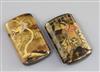 Two Japanese lacquered tortoiseshell cigar cases, Meiji period, H. 8.7cm                                                               