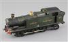 A Windsor Model O gauge 0-6-2 Class locomotive, number 5621, green livery, overall 26cm, dented side                                   