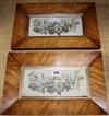 A pair of 19th century maple framed floral prints                                                                                      