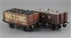 A Gauge 1 set of two open wagons, one marked "Instone', No 6833,                                                                       