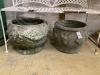 Two reconstituted stone garden planters, larger width 47cm                                                                                                                                                                  