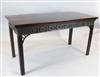 A George III mahogany serving table, W.5ft 6in. D.2ft 7in. H.2ft 11in.                                                                 