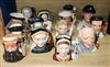 A collection of Royal Doulton small character jugs of cricketers, etc.,                                                                