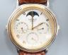 A gentleman's stainless steel Lasale moonphase calendar quartz wrist watch.                                                                                                                                                 