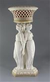 An impressive Copeland parian centrepiece, 'The Three Graces', 65.5cm, repair to basket                                                