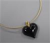 A Lalique heart shaped pendant necklet, heart 30mm.                                                                                    