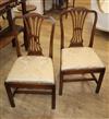 A pair of Georgian Hepplewhite design side chairs                                                                                      