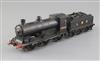 A Leeds Model Co O gauge 0-6-0 tender locomotive, LMS number 17562, black livery, 3 rail, overall 38cm                                 