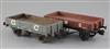 A Gauge 1 GC 3 plank flat wagon, grey with auto coupling, 21 cm No 23054                                                               