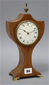 An Edwardian inlaid mahogany mantel timepiece height 29cm                                                                              