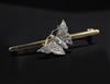 An Edwardian 15ct gold and diamond set butterfly bar brooch, 50mm.                                                                     