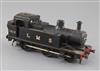 A scratch built O gauge 0-6-0 tank locomotive, number 7412, LMS black livery, 3 rail with skate, overall 22cm                          