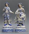 A pair of German porcelain figures height 19cm                                                                                         