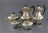 An Edwardian five piece silver tea and coffee service, by C.G & Co, gross 68 oz.                                                       