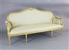 A Louis XVI style giltwood settee, W.6ft 4in. D.2ft 8in. H.3ft 3in.                                                                    