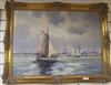 T. Attinger, oil on canvas, 'Off the Dutch coast', 59 x 79cm                                                                           