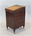 A William IV small mahogany davenport, W.1ft 4.75in D.1ft 9in. H.2ft 8in.                                                              