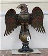 A cold painted metal figure of an eagle height 50cm                                                                                    