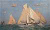 § Norman Wilkinson (1878-1971) Racing yachts at sea 17 x 28in.                                                                         