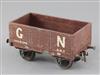 A Gauge 1 GN open wagon, brown, with link coupling, no.687                                                                             