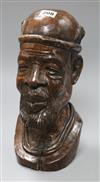 An African hardwood head height 30cm                                                                                                   