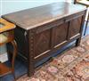 A 17th century oak coffer W.125cm                                                                                                      