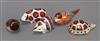 Five Crown Derby animal paperweights, a pig, turtle, hedgehog and two birds                                                            