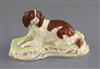 A Copeland and Garrett porcelain figure of a King Charles Spaniel, c.1833-47, L. 11.6cm                                                