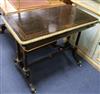 A Victorian ebonised card table W.92cm                                                                                                 