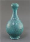 A Chinese robin's egg glazed vase, probably Yongzheng/Qianlong period, H. 27.5cm                                                       