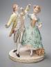 A Dresden porcelain group of a dancing couple 21cm                                                                                                                                                                          
